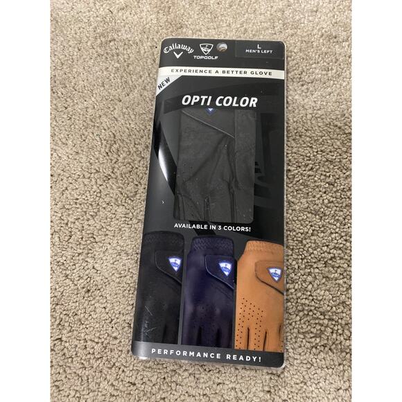 Callaway Other - New Callaway Men's LEFT HANDED Opti Color Golf Glove, Black Size Large